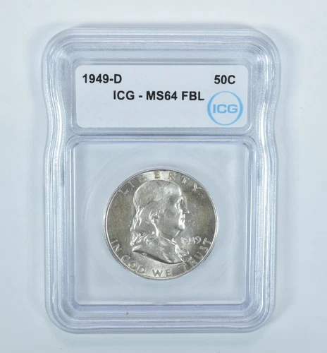 1949-D Franklin Half Dollar MS64 FBL ICG
