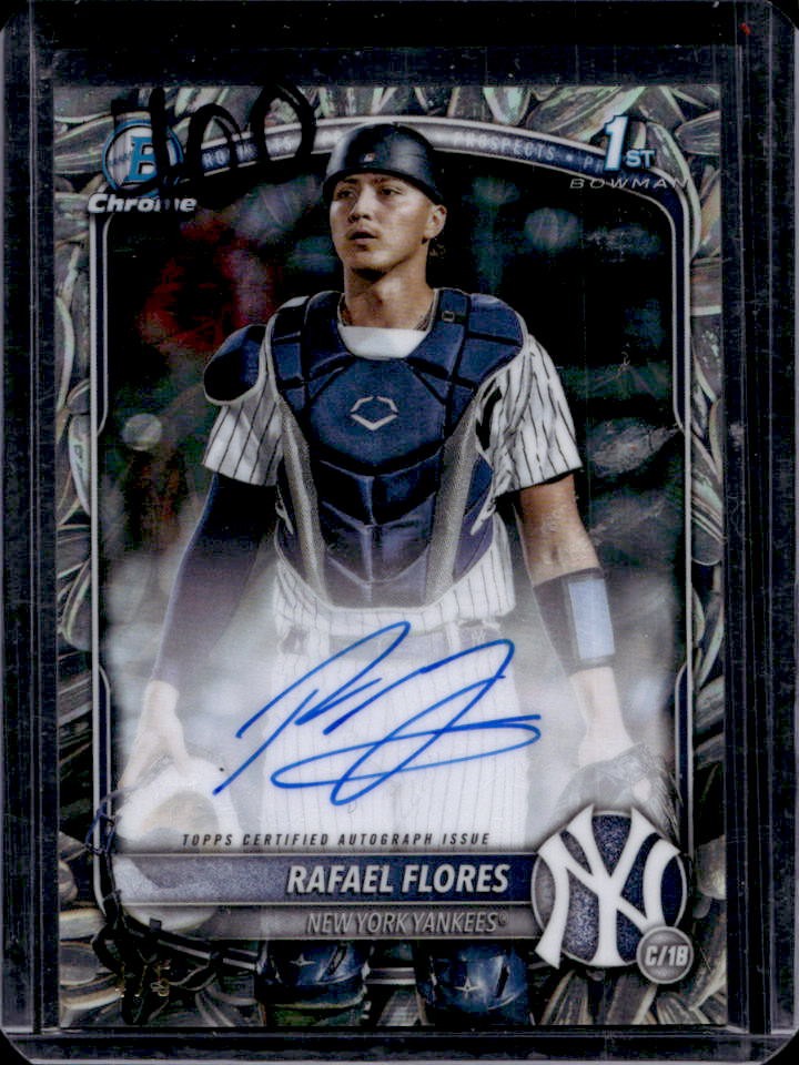 2025 Bowman Rafael Flores Chrome Auto Sunflower Seeds Refractor 1st #/5