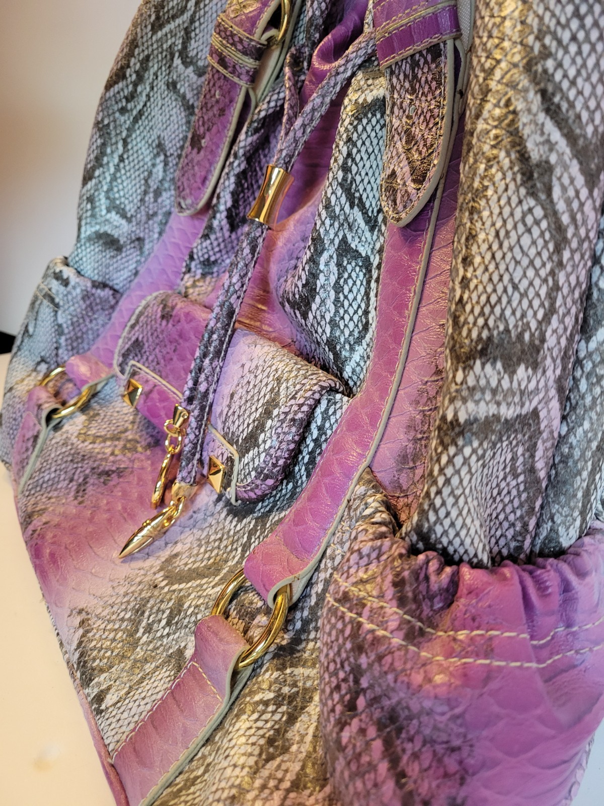 Iman Global Chic Violet/plum/grey Python Print Ve… - image 15