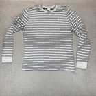 Abercrombie & Fitch Mens Pullover Long Sleeve T Shirt Black Gray Stripes Size XL