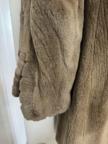 ALBERTS Sheared Mink Fur Coat Jacket w/Mink Trimmed Hood WM 14 LG / XL EUC! - Picture 7 of 20