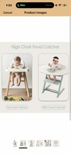 High Chair Food Catcher Tray with Cup Holder, Easy Assembly, White/Light Green
