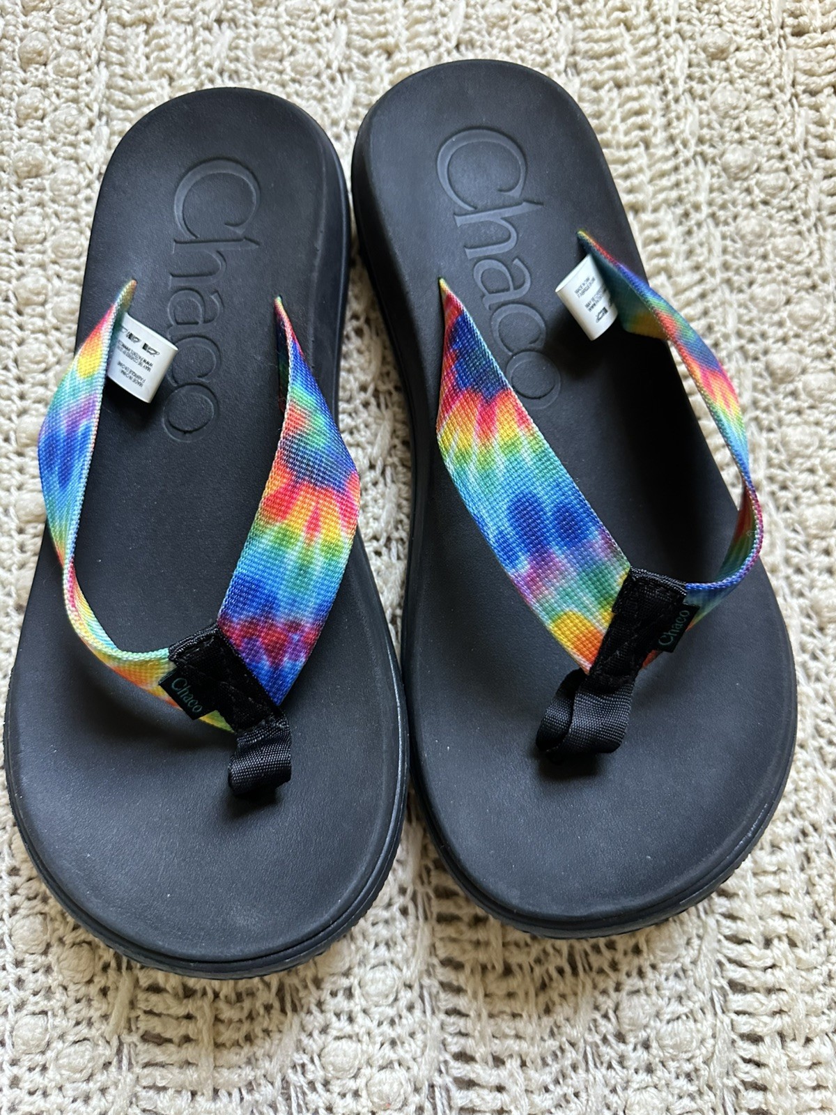 NEW Chaco Womens Size 9 Sandals Chillos Thong Flip Flop Tie Dye