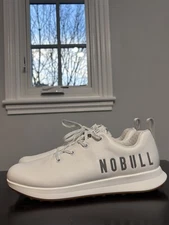 NWOB No Bull White Leather Reflective Lace Up Golf Shoes Men's 9.5