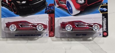 Hot Wheels Card Error, Bullet Proof In a 2020 Ford Mustang Shelby GT500 Card.