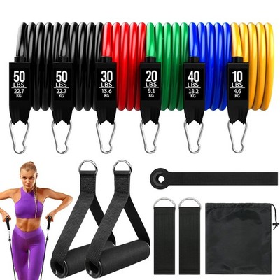 12tlg Widerstandsbänder Fitnessbänder Resistance Bands Gummibänder Expander Set