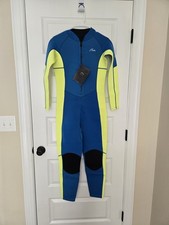 Hevto Youth Wetsuit Size 16 Blue Yellow Neoprene Nylon Swim surf NWT