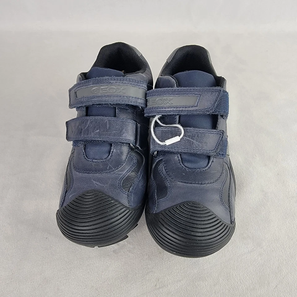 Geox Zapatos de Cuero Azul Marino Doble Correa Gancho y Lazo Niños Niños Talla 33/2 Foto 2 de 4
