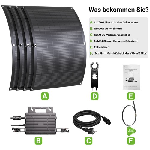 LIONSHEE Balkonkraftwerk 800W Photovoltaik Komplettset | Wechselrichter 800W APP - Bild 4 von 24