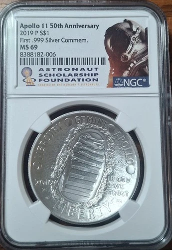 2019-P, Appollo 11 50th Anniversary, S1$ , NGC MS 69