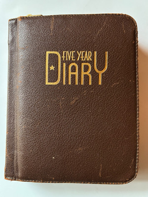 Vintage 5 Year Diary 1936 with Working Zipper Closure some entries
