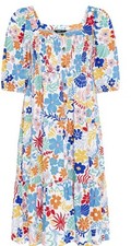 YOURS White floral button front tiered midi dress size 16 bnwt (A954)