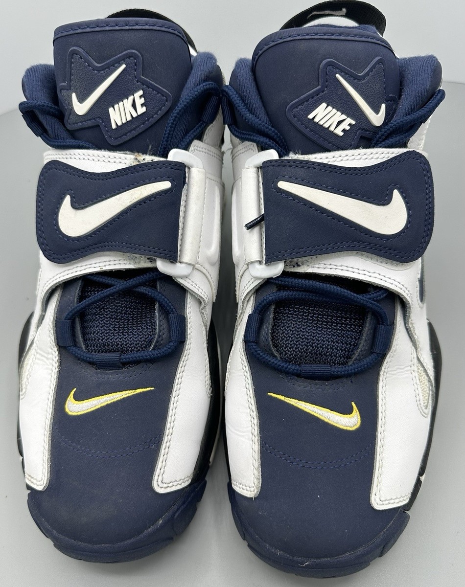 Nike Air Barrage Mid White Midnight Navy Black Yellow AT7847
