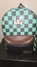 Tanjiro Demon Slayer Backpack Anime Spencers School Bookbag Cosplay Checkered