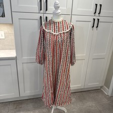 Vintage Lanz Of Salzburg Flannel Nightgown Country Cottage Women s Small