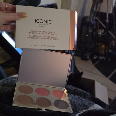 ICONIC London Multi-Use Cream Blush Bronze & Highlight Palette 0.11 oz