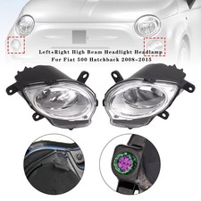 Left+Right High Beam Headlight Headlamp For Fiat 500 Hatchback 2008-2015