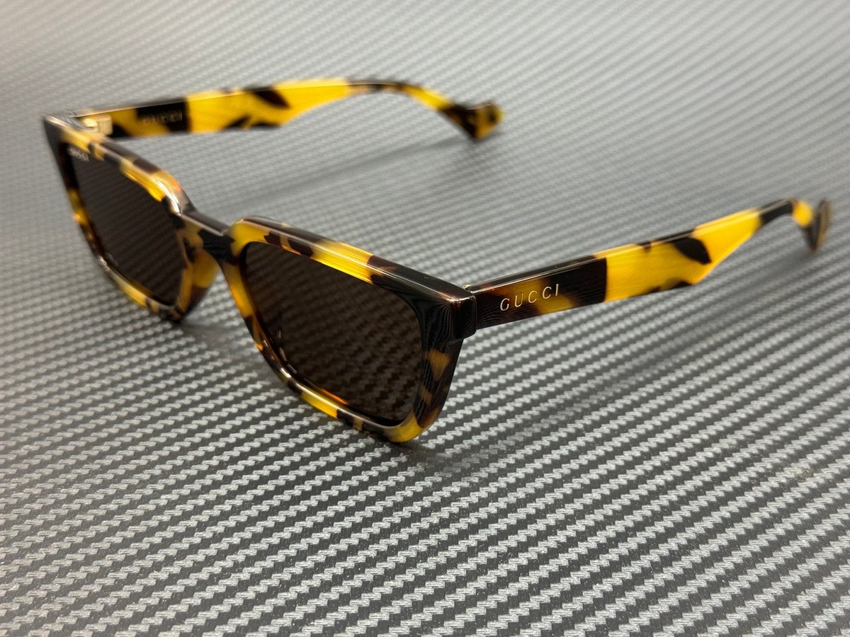 GUCCI GG1539S 005 Yellow Havana Brown Men's Medium 55 mm