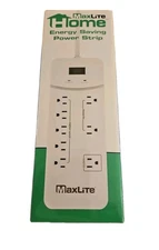 MaxLite 8 Outlet Energy Saving Power Strip Surge Protect 4 Foot Cord Ships Free