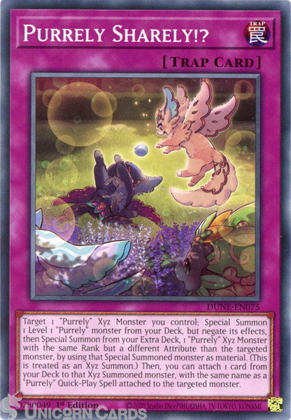 DUNE-EN075 Purrely Sharely!? :: Common 1st Edition Mint YuGiOh Card