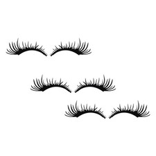 3 Pairs Car Headlight Sticker Black Eyelashes PET Car Decoration Stickers