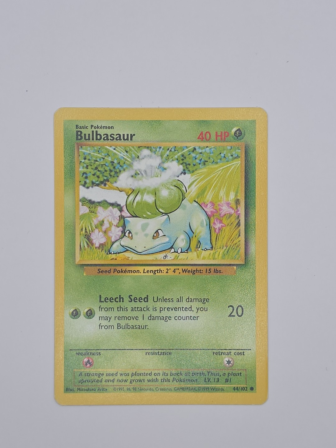 BULBASAUR 44/102 COMMON BASE SET UNLIMITED POKEMON MP