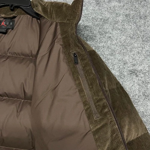 Jordan Flight Puffer Jacket Mens XL Baroque Brown Corduroy Duck Down Loose Fit image 12