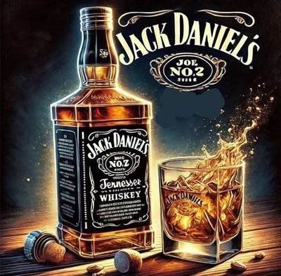 Jack Daniels illustrierte Kaffee Getränke Untersetzer 10 cm x 10 cm