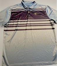 Nike Dri-Fit Polo Shirt Mens XL Blue Striped Golf Performance Standard Fit