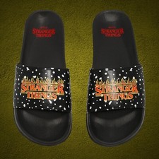 Stranger Things Show Logo Slide Sandals Hellsfire Club XL M13/14 W14.5/15 Summer