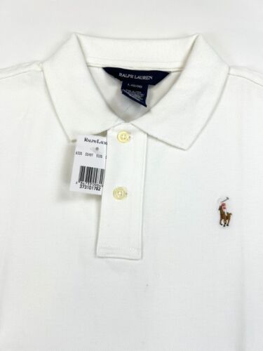*MINOR DEFECT* Polo Ralph Lauren Girl's Solid Polo Shirt - White - Size: 12/14 - Picture 2 of 4