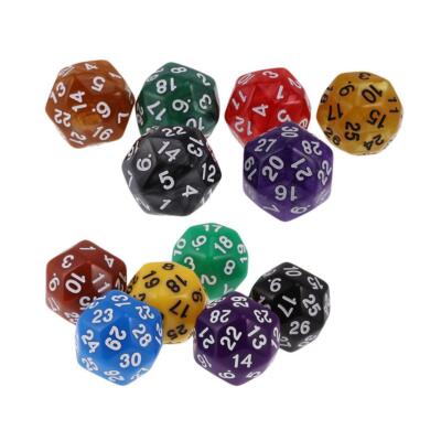 12er Pack Würfel Solid d30, 30 seitige Polyeder Matrize für