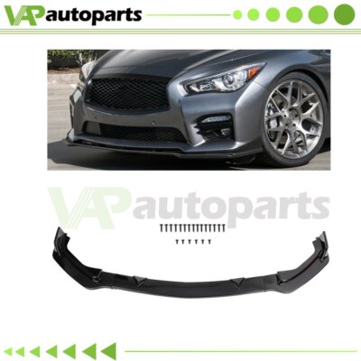 For INFINITI Q50 Base Premium 2014-2017 Gloss Black Front Bumper Lip Spoiler
