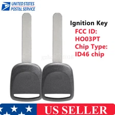 2X Transponder Ignition Chip Key For 2005 2006 2007 2008 2009 2010 Honda Odyssey