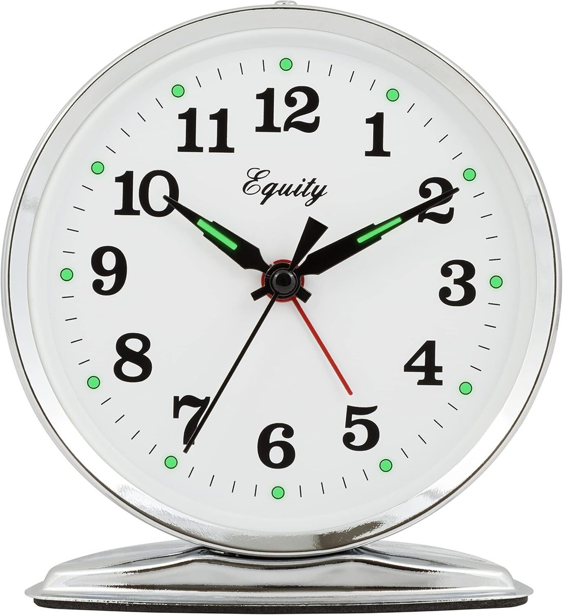 時計 Timedeco Modern Double Clock TD-A(BR) 24014 Wind-Up Loud Bell Metal Alarm Clock, Silver (Pack of 1