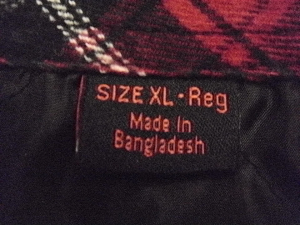 Camisa Chaqueta Hombre Five Brother XL-Reg Roja Negra Blanca Forrada a Cuadros Manga Larga a Presión Foto 4 de 4