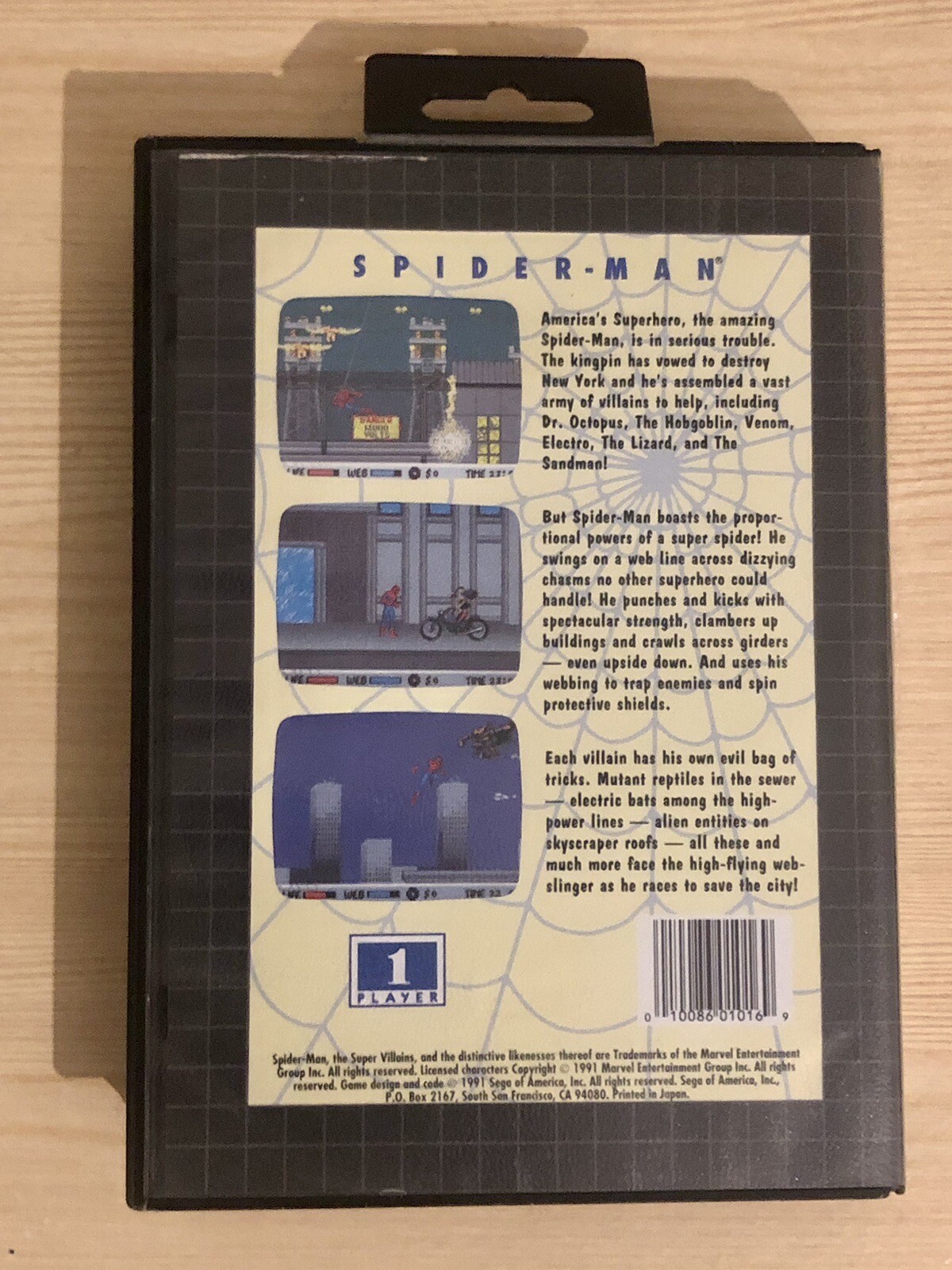 SpiderMan Sega Genesis 1991 16 Bit Cartridge Game Mega Drive Pal