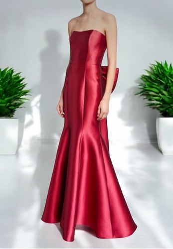 Marchesa Notte Women's Red Jacquard Strapless Gown Dress Size 8 NWT - Picture 2 of 13