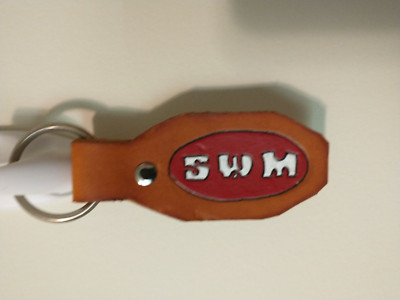 SWM Motorcycle Key Ring And Fob (leather, hand made)