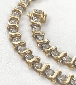 10k Yellow Gold 50 Ct Genuine Diamond Tennis Bracelet 6 1 Grams 7 25 Inches Ebay