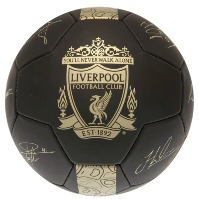 Liverpool FC Offizieller Phantomwappen schwarz & gold Signature Fußball Größe 5 LFC
