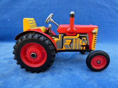 Jouet Mécanique Kovap, Tracteur Zetor En Métal Et Plastique, Fabrication Tchèque, Rare