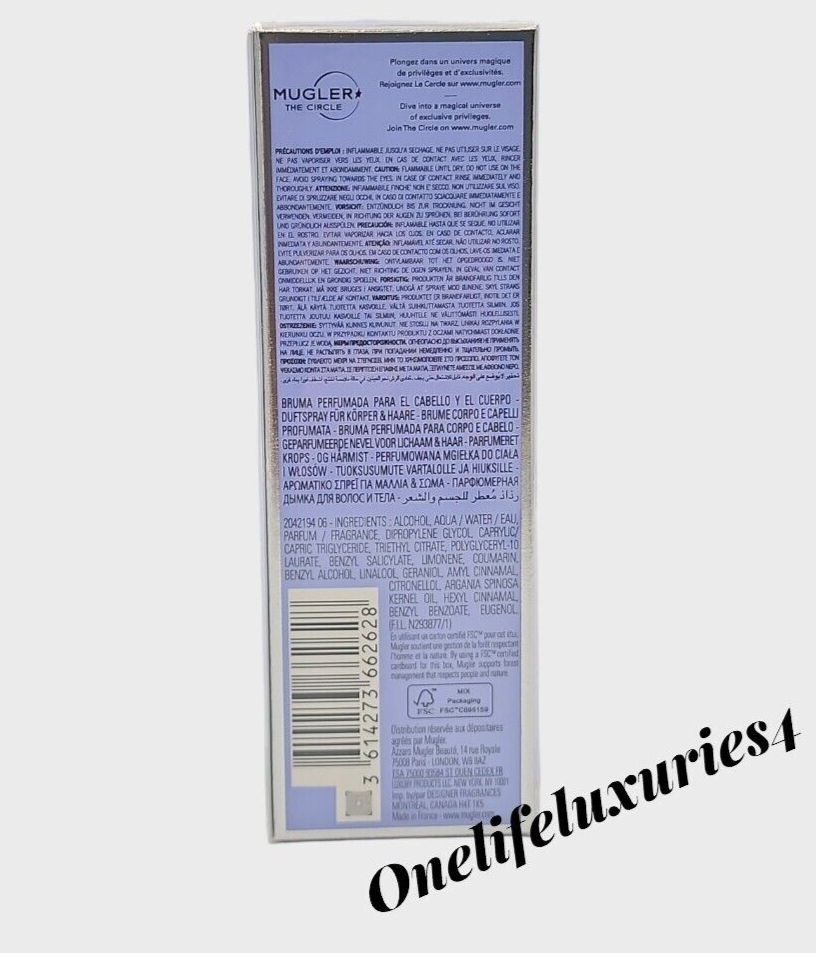 Thierry Mugler Angel Perfuming Hair Mist Spray for Women 3.3 OZ / 100 ...