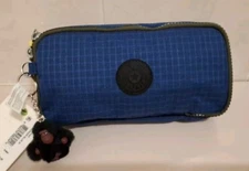 NWT KI1331 Kipling Worker Blue Chap Pen Case/Cosmetics Makeup Pouch organizer