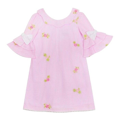 Robe Fille Gap – Rose Pailletée, Manches Volantes, Style Hawaii, Taille XS (4-5 Ans)