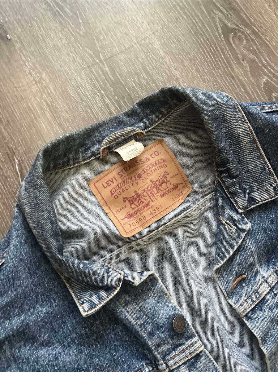 VINTAGE LEVI'S DENIM TRUCKER JACKET MADE IN MEXICO BLUE-MEN'S L | eBay