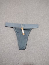 SKIMS Women's Cotton Blend Stretch Jersey Rib Thong Kyanite Size S PN-STT-0040
