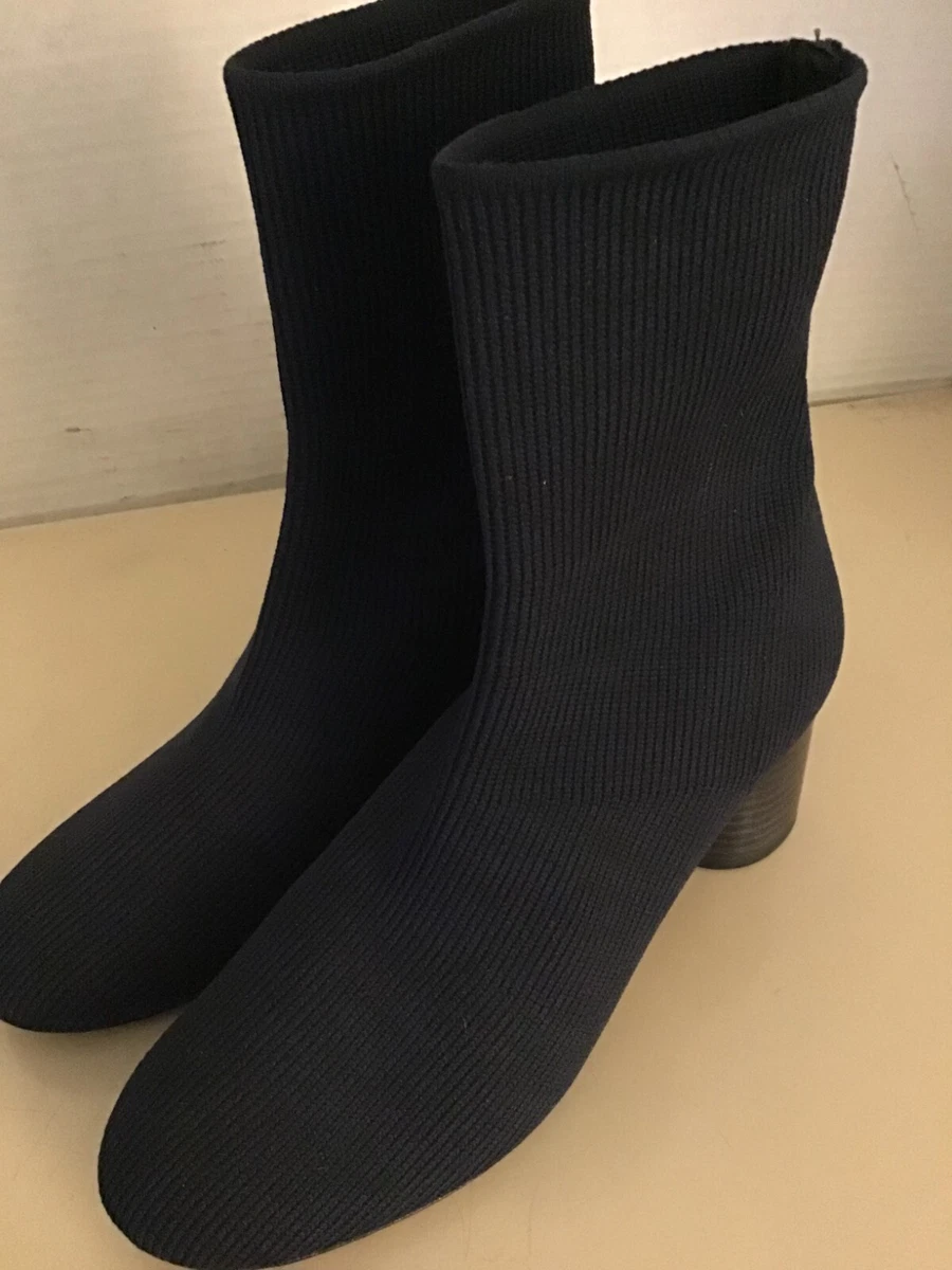 Vince women blue Tasha Rib knit ankle boots US size 5.5 Euro 35.5