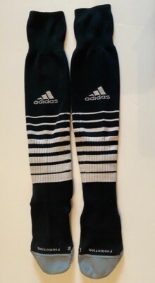 VINTAGE ADIDAS Soccer Knee High Socks Adult Small Mountain Logo -Black 