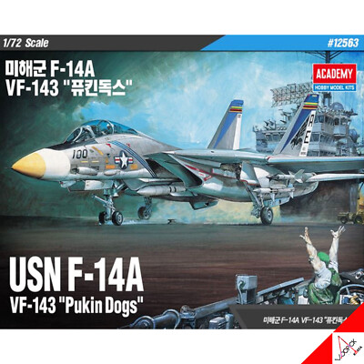 Academy 1/72 USN F-14A VF-143 ''Pukin Dogs'' Hobby Plastic Model kit Toy #12563